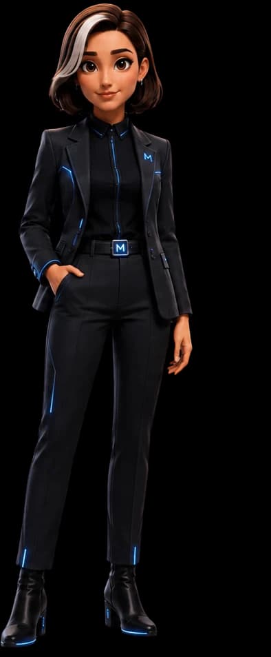 MEBY, agente de Meta Build City: Educativa, curiosa, optimista y humana.